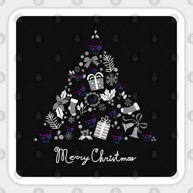 Merry Christmas, I Wish you Sticker by Mendi Art